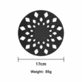 Zwarte siliconen hittebestendige mat, holle geometrische pannenlap, 17cm, 85g. - Enkel stuk / Houtskool Zwart