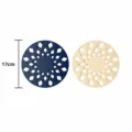 Siliconen Holle Warmte-isolatie Mat Ronde Anti-Brandwond Pot Mat 17cm Set - 2-in-1 Set / Crème Abrikoos + Retro Blauw