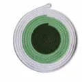 Geweven katoenen touw placemat, ronde hittebestendige tafelmat voor keuken en eetkamer. - Groen 30cm Geweven Kleurblok Placemat (Met Haak)