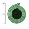 Grüne Baumwollkordel geflochtene Tischset verdickte Hitzebeständige Matte für Küche - Grün 18cm Gewebt Farbblock Tischset (Mit Haken)