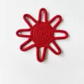 Handmade Cotton Rope Sun Flower Trivet Heat Insulated Table Mat Cute Nordic Coaster 18cm - 18cm approx 35g/Piece / Red