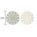 Siliconen pannenlap hittebestendige mat in saliegroen en crème, diameter 17 cm te koop - 2-in-1 Set / Gebroken Wit + Orostachys Groen
