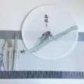 Runder Ramie Baumwolle Platzset Chinesischer Stil Hitzeisolierung Kissen fur Teetisch. - Zikade auf Hohem Zweig / 38 cm