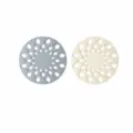 Siliconen hittebestendige mat rond hol pannenonderzetter set grijs en beige 17cm - 2-in-1 Set / Crèmewit + Lichtgrijs