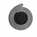Verdickte Baumwollseil Isoliermatte geflochtene Tischset für Küche Esstisch Töpfe Schalen - Grau 18cm Gewebt Farbblock Tischset (Mit Haken)