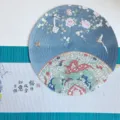 Runde Baumwolle Ramie gedruckte Tischmatte Chinesischer Stil Hitzeschutz Teematte Dekor - Singender Vogel / 38 cm