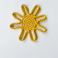 Yellow sunflower cotton rope placemat heat insulation handmade cup mat 18cm table decor - 18cm approx 35g/Piece / Yellow