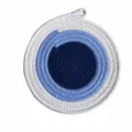 Blaues Farbverlauf Baumwollseil Tischset, dicke wärmeisolierte geflochtene Matte für Küche. - Blau 24cm Gewebt Farbblock Tischset (Mit Haken)