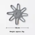 Mantel individual de cuerda de algodón de girasol gris, estera aislante de 18cm para tazas. - 18cm aprox 35g/Pieza / Gris