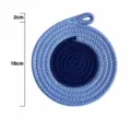 Blaues farbverlauf gewebtes baumwollseil topfuntersetzer runde wärmedämmmatte für tisch. - Blau 18cm Gewebt Farbblock Tischset (Mit Haken)