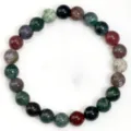 Natural stone beaded bracelet 8mm colorful gemstone stretch fashion jewelry for women men - 8mm / Indian Agate