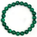 Natural green malachite round beads elastic gemstone bracelet 8mm fashion jewelry wholesale - 8mm / Malachite