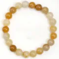 Natural stone beaded bracelet 8mm yellow round beads elastic fashion jewelry accessory SKU - 8mm / Yellow Stone