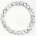 White Howlite Stone Beaded Bracelet 8mm Natural Gemstone Elastic Stretch Jewelry for Women Men - 8mm / Howlite