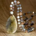 Handcrafted teardrop natural stone beaded sweater chain necklace for women, stylish vintage jewelry. - Flash Stone (Labradorite)