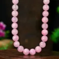 10mm pink crystal quartz beaded necklace natural stone jewelry variant chic style stylish design - 10mm / Kunzite