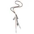 Largo collar bohemio de cordón de ante con colgantes de pluma y turquesa elegante. - Pluma Turquesa (N2060)