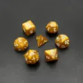 Amber marble texture polyhedral dice set for DND tabletop gaming RPG - Marble Pattern (Gold) / Pack of 7
