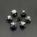 Set di 7 dadi poliedrici con motivo a perla di marmo nero per giochi da tavolo DND. - Motivo Marmo (Nero) / Confezione da 7