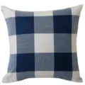 Klassischer blau-weißer Buffalo-Check-Leinen-Kissenbezug für die Sofa-Dekoration - 40*40cm (Mit Vliesfüllung) / Marineblaues Karo