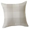 Klassischer beige-weißer karierter Kissenbezug aus Polyester-Leinen für das Sofa - 40*40cm (Mit Vliesfüllung) / Beige Kariert