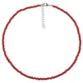 Girocollo con perline di semi rossi bohémien da donna catena di clavicola di moda - Girocollo di Perline Base (N2308) / Rosso
