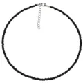 Collana girocollo con perline nere e catenella di estensione, gioiello da donna semplice. - Collana Semplice in Perline (N2308-04) / Nero