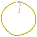 Collana girocollo con perline gialle da donna, elegante gioiello di clavicola bohémien. - Collana Semplice in Perline (N2308-07) / Giallo