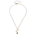 Collana con ciondolo a rosa dorata con catena sottile e prolunga regolabile da donna. - Stile Ciondolo Rosa Dorata (N2314)