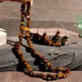 Bohemian chip stone necklace and hoop earrings set, perfect for beach vacation and daily wear. - Tiger's Eye
