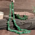 Boho green chip stone necklace and large hoop earrings jewelry set for women beach wear. - Green Aventurine