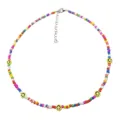 Collana choker con perline colorate e ciondoli smiley carini, gioielli moda Y2K. - Faccina Sorridente Gialla Perline di Semenza Piccole Multicolore / Stile N2444 Faccina Sorridente