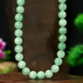 Green natural stone beaded necklace elegant 10mm gemstone clavicle chain for women summer style - 10mm / Jadeite Jade