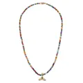 Girocollo con perline multicolore e ciondolo a forma di coda di balena dorata per donne. - Stile Coda di Balena in Perline Colorate (N2318)