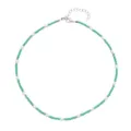Collana girocollo con perline di cristallo turchese e perle bianche, elegante gioiello donna. - Stile Mix Perle Bianche Perline di Cristallo Ciano / Stile N2443-Verde / Verde