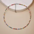 Collana girocollo con perline di cristallo colorate e perle per donne stile quotidiano - Stile Choker Mix Perle Artificiali Cristallo Colorato Multistrato / Stile N2443-Multicolore / Colorato