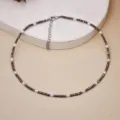 Hermosa gargantilla de perlas y cristales, elegante collar corto para mujeres y niñas. - Café Oscuro