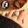 Vintage Thai silver open geometric ring for women, stylish hip hop stacking finger jewelry. - Adjustable Open / Multi-Layer Antique 3D Style (R1355B)