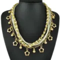 Multi-layer beaded sweater chain, exaggerated woven chain clavicle necklace for women. - Hollow Flower Metal Ball Pendant Style (N1731)