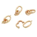 Gold metal jewelry clasp connector oval double ring DIY charm pendant accessory set for crafts. - Irregular Oval Double Ring Clasp / Oval approx. 21mmxClasp approx. 14mm / Gold