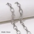 Stainless steel chain 10mm wide necklace bracelet DIY jewelry making accessories component. - Style #27