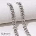 Stainless steel curb chain 8mm width DIY jewelry making accessory necklace bracelet supply - Style #28