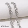 Stainless steel textured flat cable chain 8mm width DIY jewelry making accessory item - Style #29