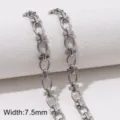 Stainless Steel Flat Cross O-Chain DIY Bracelet Necklace Jewelry Making Accessory 7.5mm - Style #33