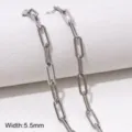 Stainless steel paperclip chain necklace bracelet DIY jewelry making accessories 5.5mm width - Style #35