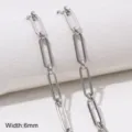 Stainless steel paperclip chain jewelry DIY accessory 6mm wide component for handmade necklaces. - Style #39