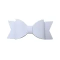 White faux leather bow hair accessory close-up detail showcasing fine texture and design. - 10*4.3cm / No.4 White