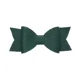 Dark green textured leather bowknot accessory, elegant decorative bow for DIY crafts or cups. - No. 9 Army Green