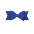 Close-up detail of a vibrant blue faux leather decorative bow accessory with textured design. - 10*4.3cm / No. 1 Royal Blue
