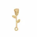14K Gold Plated Rose Flower Pendant Charm DIY Jewelry Making Accessory Component 8x22mm - Single Hanging Rose Style (FGT302) / 8x22mm / Single Hanging Rose